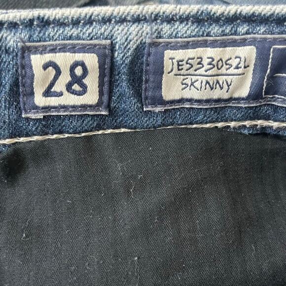 Miss Me Medium Wash Angel Wing Sparkly Skinny Jeans Size 28 Style JE533052L - Picture 13 of 14